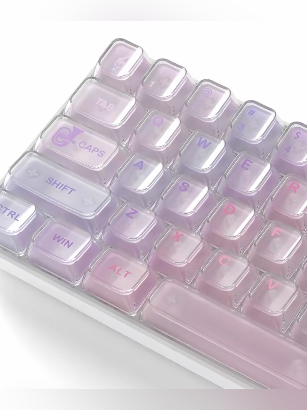 Clear Pink/Purple Gradient Keycaps